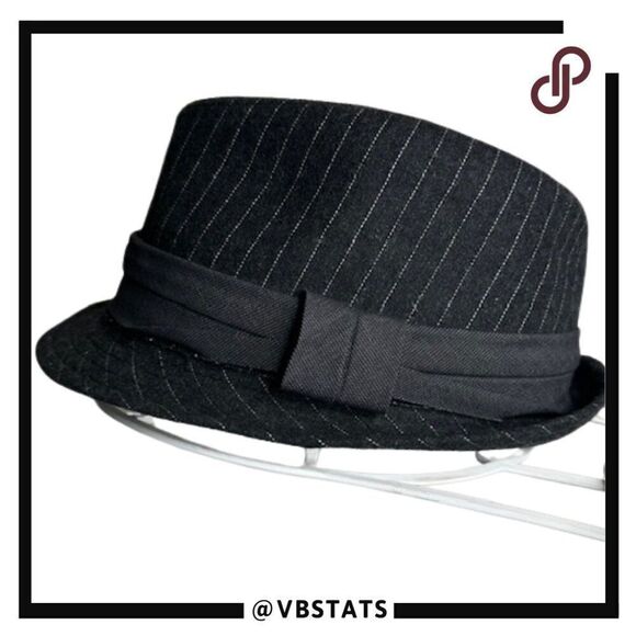 Free Authority Grey‎ Pinstripe Fedora Dress Hat in Size L/XL - Picture 3 of 5